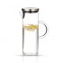 1.3 liter borosilicate glass carafe hand made carafe water pitcher jug with handle stainless steel cover lid