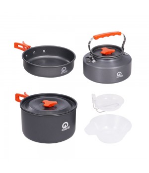 OASIS Outdoor Cookware Set Camping Cooker Set Flat Frying Pan Cooking Pot Kettle