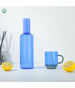 Custom Nordic Borosilicate Glass Pitcher Carafe with Cup Set Water Jug Oem Eco Material for Kitchen