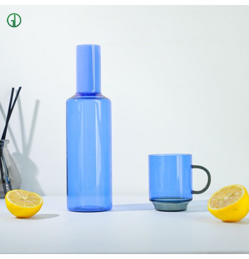 Custom Nordic Borosilicate Glass Pitcher Carafe with Cup Set Water Jug Oem Eco Material for Kitchen