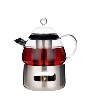 Office Portable Glass Filtering Hot Coffee Tea Maker Warmer Heater Pot Brewer kettle Pitcher Jug With Candle