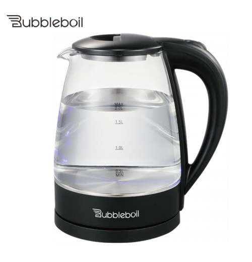 Bubbleboil Spot Wholesale Electric kettle With Blue Led Light Transparent Glass Teapot Tea Maker Electric kettle Tea